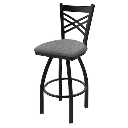 Holland Bar Stool Co 30" Swivel Bar Stool, Black Wrinkle, Graph Seat 82030BW020